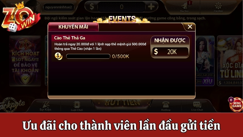 Ưu đãi cho thành viên lần đầu gửi tiền